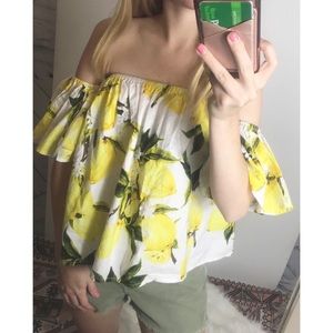 Lemon off the shoulder top